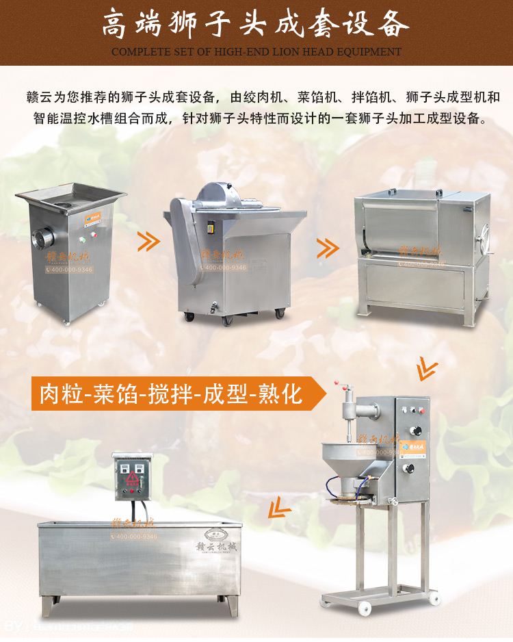 批量加工獅子頭的全套設備，肉圓加工機器廠家(圖2)