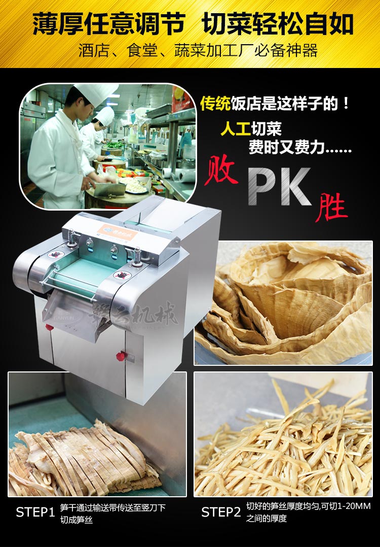 小作坊、夫妻店、餐飲店配備的多功能切菜機(jī)，切片、切絲、切丁、切段一機(jī)多用(圖2)