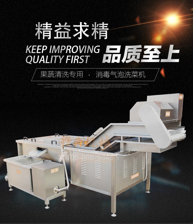 商用全自動(dòng)氣泡清洗機(jī) 果蔬凈菜加工設(shè)備流水線(圖2)