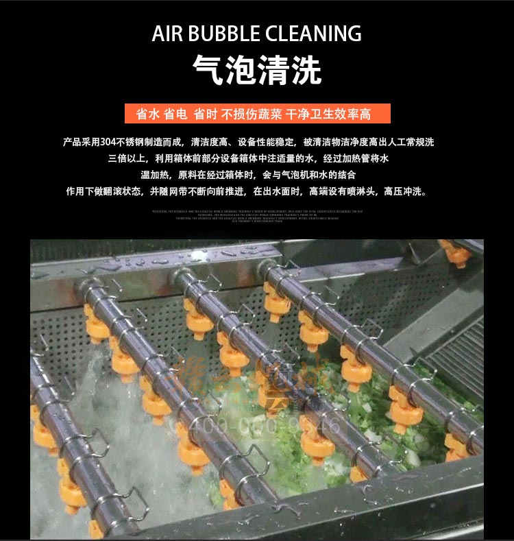 商用全自動(dòng)氣泡清洗機(jī) 果蔬凈菜加工設(shè)備流水線(圖4)