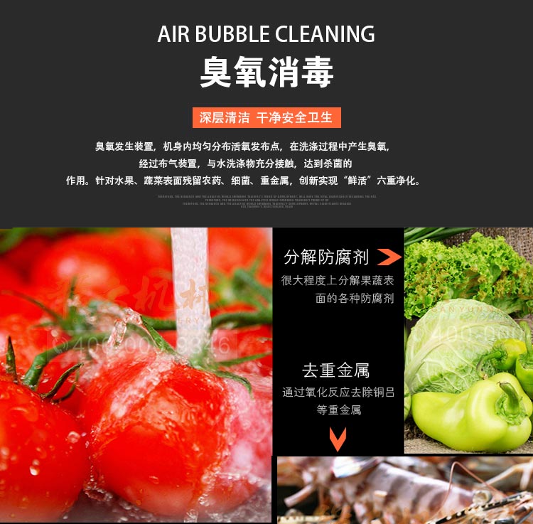商用全自動(dòng)氣泡清洗機(jī) 果蔬凈菜加工設(shè)備流水線(圖5)