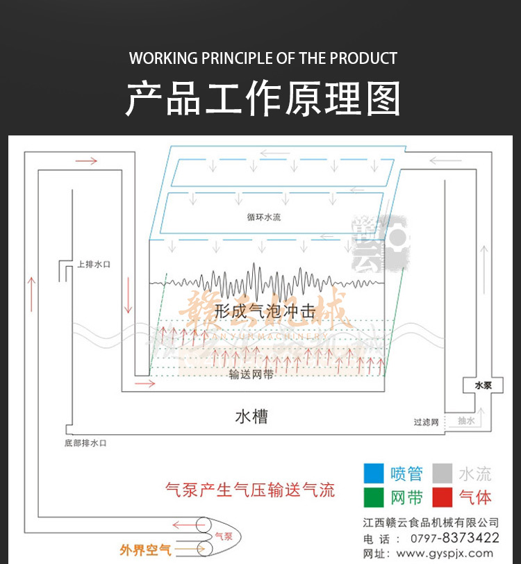 商用全自動(dòng)氣泡清洗機(jī) 果蔬凈菜加工設(shè)備流水線(圖17)