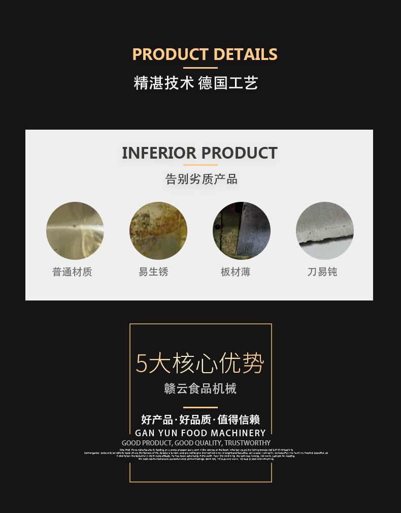 贛云牌德國(guó)款180D肉絲肉片機(jī)進(jìn)口的刀組一次成能絲(圖5)