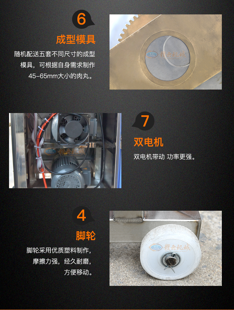山東江蘇河北獅子頭成型機(jī)四喜丸子加工機(jī)變頻成型大肉丸機(jī)(圖7)